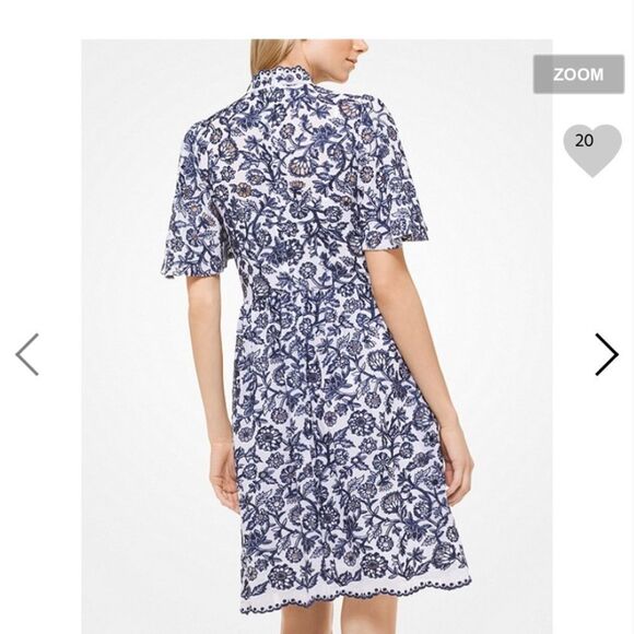 Michael Michael Kors Blue-White Lace Crochet Dress NEW Retail $295 - Picture 2 of 3